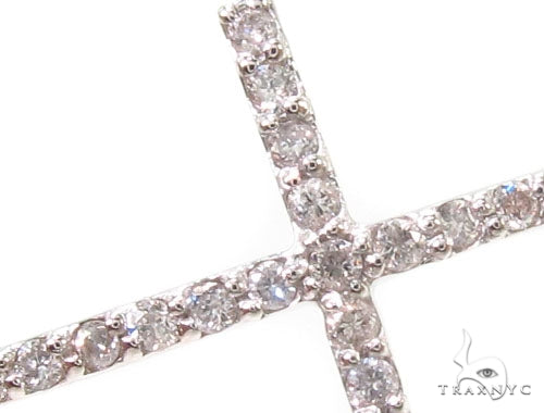 14K Gold Prong Diamond Cross Crucifix Bracelet 36640 - Image 2