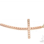 14K Gold Prong Diamond Cross Necklace 36639 - Image 3