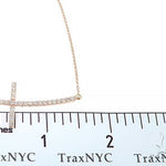 14K Gold Prong Diamond Cross Necklace 36639 - Image 8
