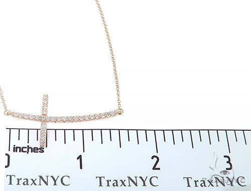 14K Gold Prong Diamond Cross Necklace 36639 - Image 8