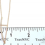 14K Gold Prong Diamond Cross Necklace 36639 - Image 9