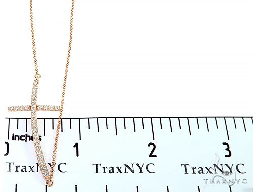14K Gold Prong Diamond Cross Necklace 36639 - Image 9