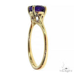 14K Gold Purple Amethyst Solitaire Engagement Ring 66424 - Image 2