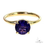 14K Gold Purple Amethyst Solitaire Engagement Ring 66424 - Image 3