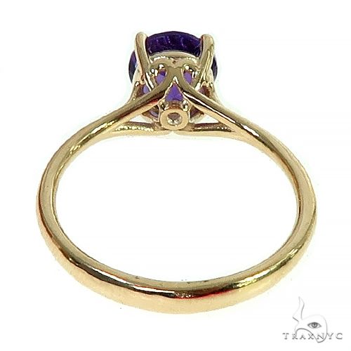 14K Gold Purple Amethyst Solitaire Engagement Ring 66424 - Image 4
