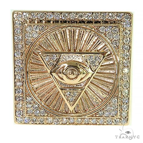 14K Gold Pyramid Evil Eye TraxNYC Ring 66368 - Image 2
