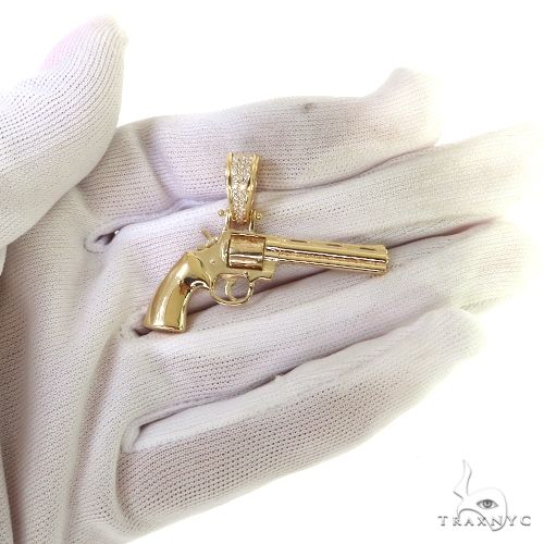 14K Gold Revolver Pendant 68877 - Image 6