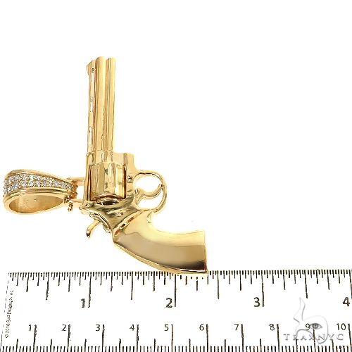 14K Gold Rotating Revolver Pendant 68879 - Image 5