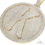 14K Gold Round Diamond 'K' Pendant 66754 - Image 3