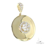 14K Gold Round Diamond Pendant 66811 - Image 2