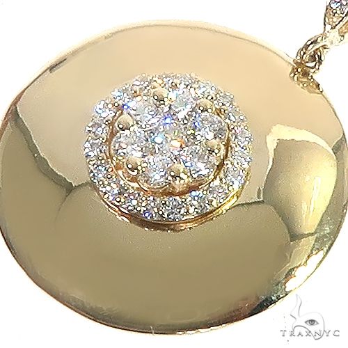 14K Gold Round Diamond Pendant 66811 - Image 3