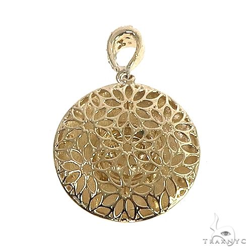 14K Gold Round Diamond Pendant 66811 - Image 4