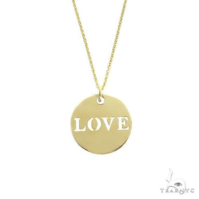 14K Gold Round Love Pendant 66678 - Image 1