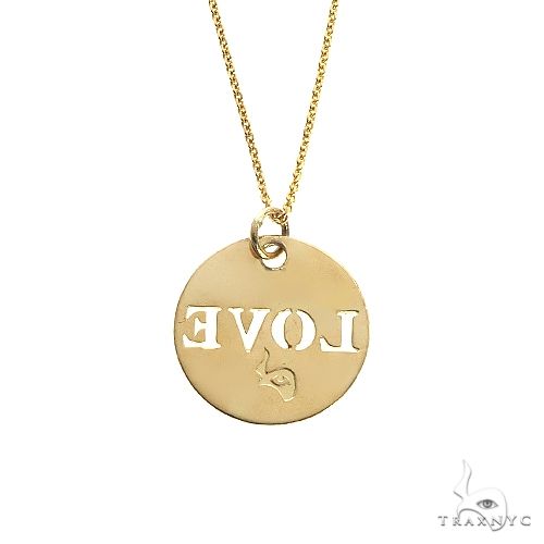 14K Gold Round Love Pendant 66678 - Image 3