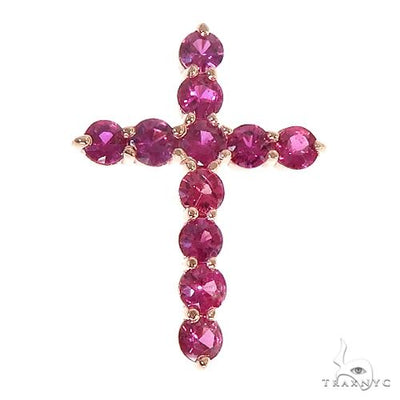 14K Gold Ruby Cross 67052 - Image 1