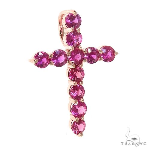 14K Gold Ruby Cross 67052 - Image 2