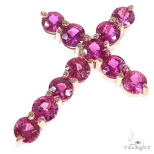 14K Gold Ruby Cross 67052 - Image 3
