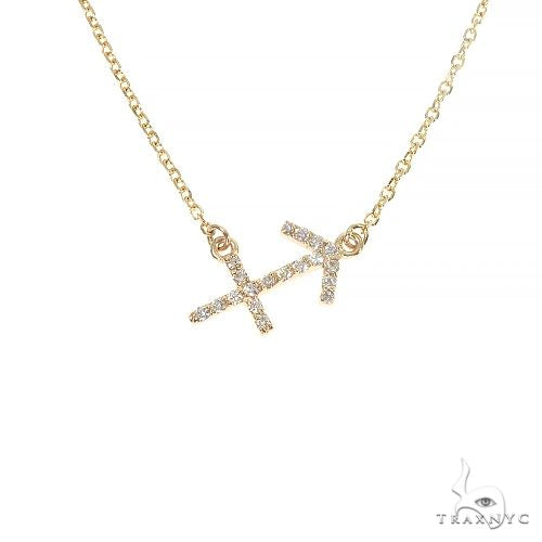 14K Gold Sagittarius Diamond Necklace 66718 - Image 1