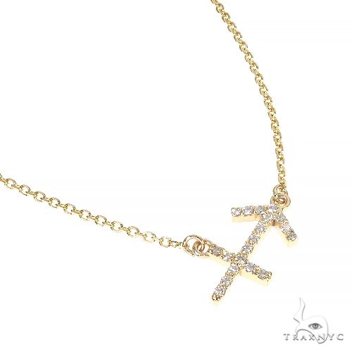 14K Gold Sagittarius Diamond Necklace 66718 - Image 2
