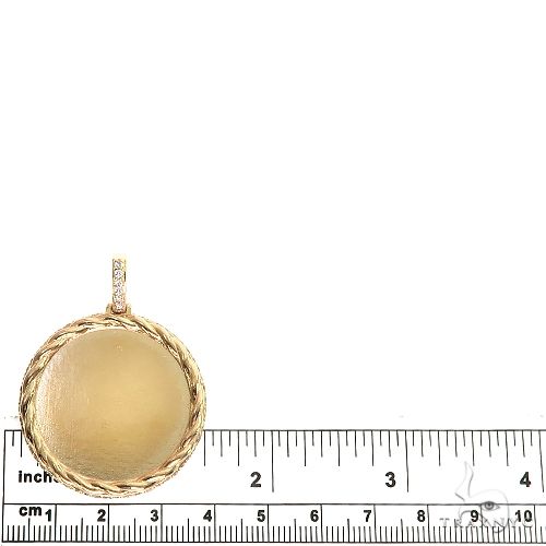 14K Gold Side Diamond Frame Memorial Photo Pendant 66801 - Image 5