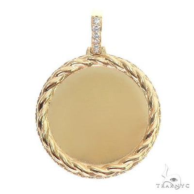 14K Gold Side Diamond Frame Memorial Photo Pendant 66800 - Image 1