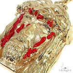 14K Gold Blood Dripping Jesus Face  Pendant 66482 - Image 4