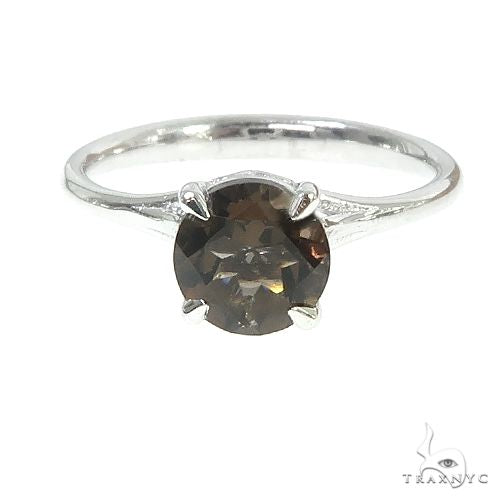 14K Gold Smokey Topaz Solitaire Engagement Ring 66435 - Image 2
