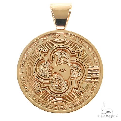 14K Gold TraxNYC Spinning Bitcoin Pendant 67366 - Image 5