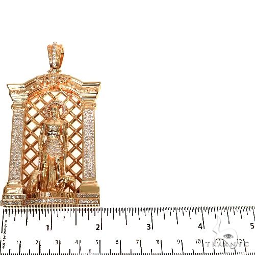 14K Gold St. Lazarus Diamond Frame Pendant 67748 - Image 6