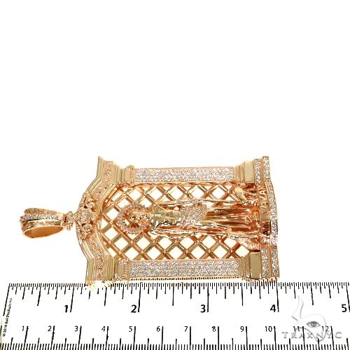 14K Gold St. Lazarus Diamond Frame Pendant 67748 - Image 7