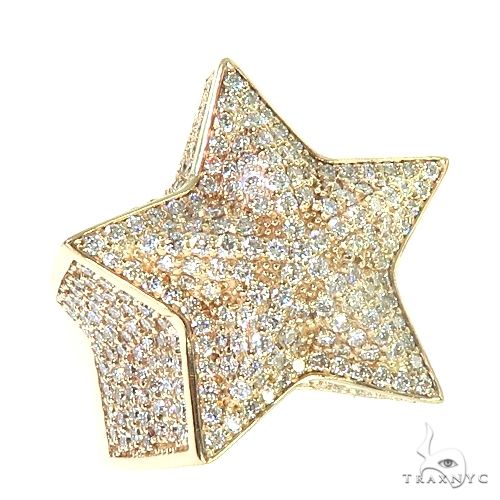14K Gold Star Diamond Ring 2.41 ct Round Cut 15.5g | TraxNYC