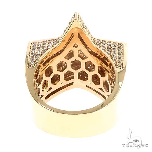 14K Gold Star Diamond Ring 2.41 ct Round Cut 15.5g | TraxNYC