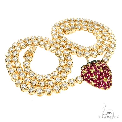 14K Gold Strawberry Diamond Tennis Choker 66578 - Image 1