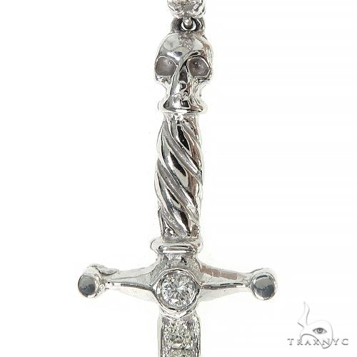 14K Gold Sword Skull Single Earring, photo 4 of 5