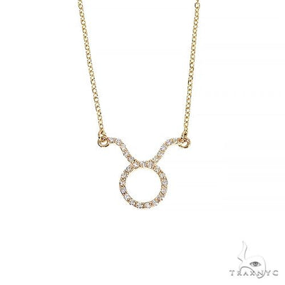 14K Gold Taurus Diamond Necklace 66714 - Image 1