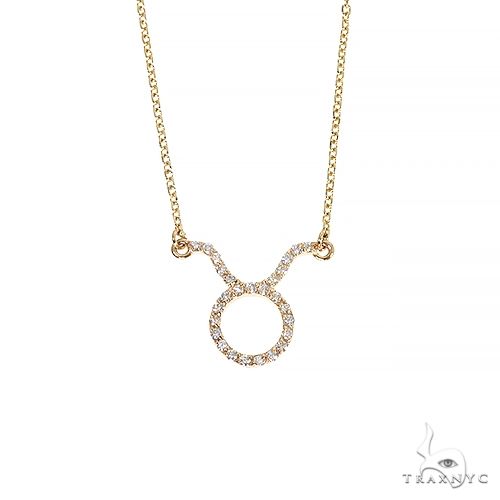 14K Gold Taurus Diamond Necklace 66714 - Image 1