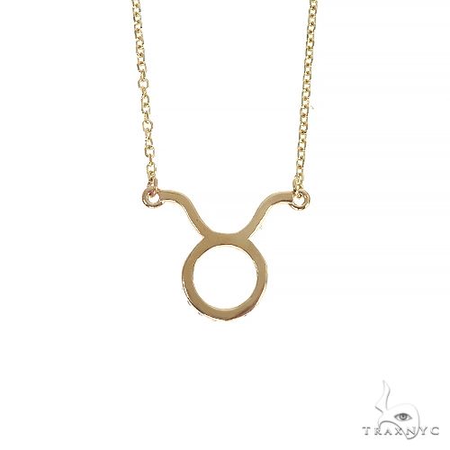 14K Gold Taurus Diamond Necklace 66714 - Image 3