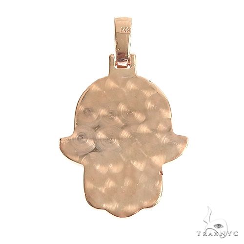 14K Gold Two Tone Hamsa Diamond Pendant 66867 - Image 4
