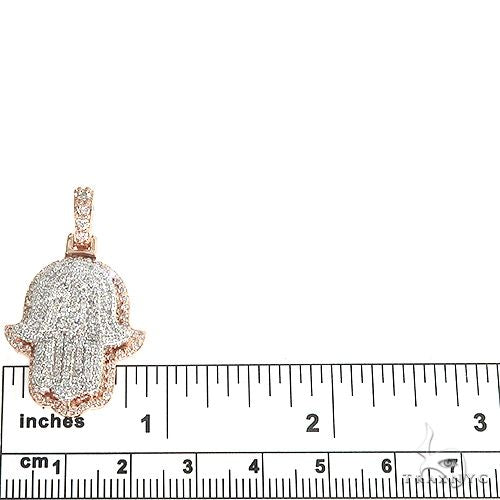 14K Gold Two Tone Hamsa Diamond Pendant 66867 - Image 5