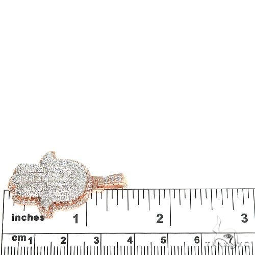 14K Gold Two Tone Hamsa Diamond Pendant 66867 - Image 6