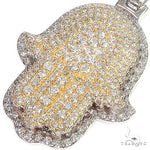 14K Gold Two Tone Hamsa Diamond Pendant 66868 - Image 2