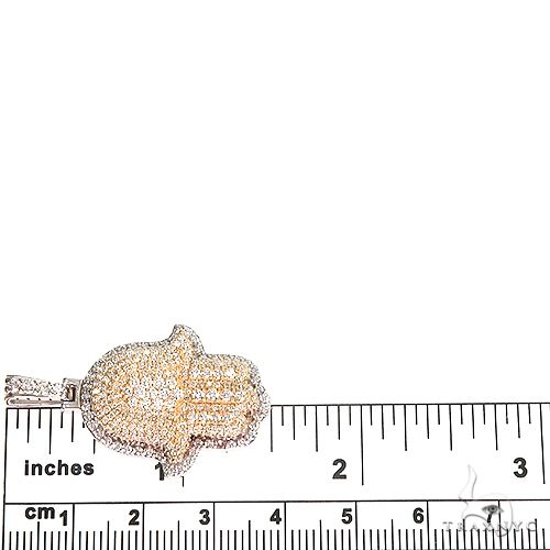 14K Gold Two Tone Hamsa Diamond Pendant, photo 4 of 5