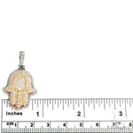 14K Gold Two Tone Hamsa Diamond Pendant 66868 - Image 5