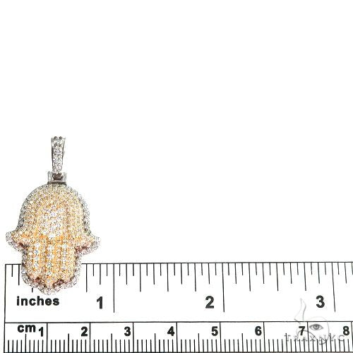14K Gold Two Tone Hamsa Diamond Pendant, photo 5 of 5