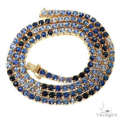 14K Gold Water Sapphire Tennis Chain 66710