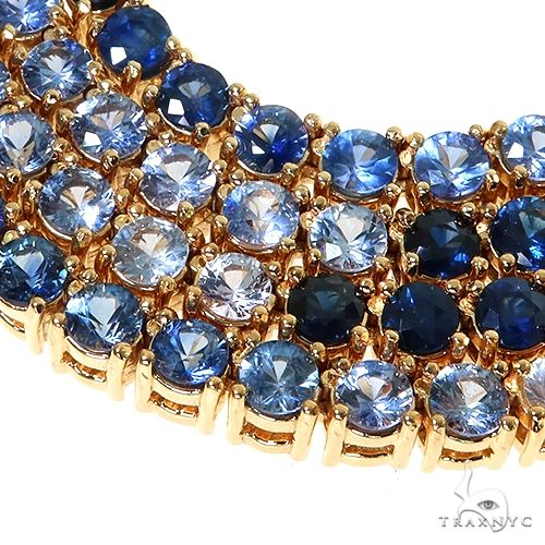 14K Gold Water Sapphire Tennis Chain, view 3