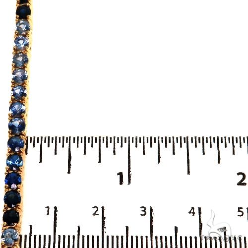 14K Gold Water Sapphire Tennis Chain, view 5
