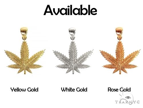 14K Gold Weed Pendant, photo 7 of 7