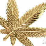 14K Gold Weed Pendant 66342 - Image 3