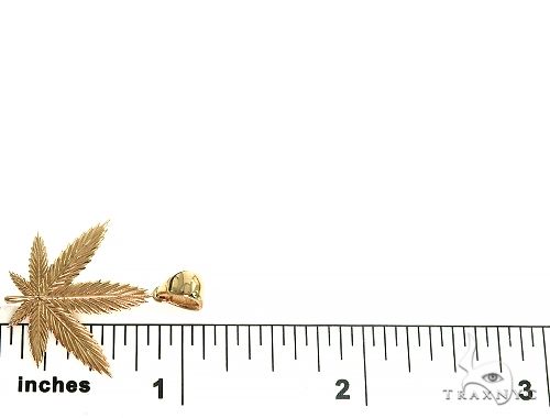 14K Gold Weed Pendant 66342 - Image 5